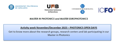 Photonics Open Days (November 28-December 5, 2023)