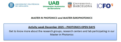 Photonic Open Days: Dec 2nd-5th 2025