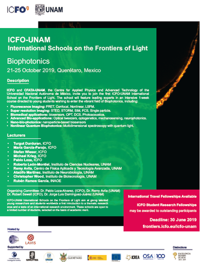 ICFO-UNAM: School on Biophotonics