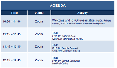 Virtual Visit @ ICFO: January 20, 2021